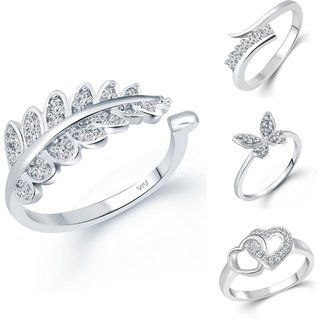                       Vighnaharta Allure Bejeweled Rings Rhodium Plated For women and Girls .                                              