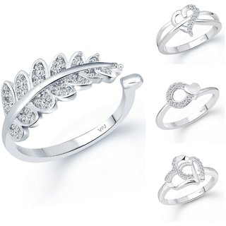                       Vighnaharta Sizzling Bejeweled Rings Rhodium Plated For women and Girls .                                              