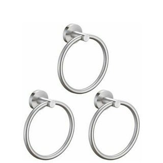 VARULAX ROLBY ROUND Stainless Steel Towel Ring (COMBO -3 PCS)/Towel Holder/Silver (STAINLESS STEEL) (PACK OF 3)