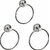 VARULAX ROLBY LONY ROUND Stainless Steel Towel Ring (COMBO -3 PCS)/Towel Holder/Silver (STAINLESS STEEL) (PACK OF 3)