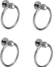 VARULAX TARZANNIC ROUND Stainless Steel Towel Ring (COMBO -4 PCS)/Towel Holder/Silver (STAINLESS STEEL) (PACK OF 4)