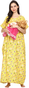 GOCHIKKO Feeding Nighty/Maternity Dress ( YELLOW)