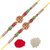 Handmade Handmade Rakhi combo with Roli Chawal Set of 2
