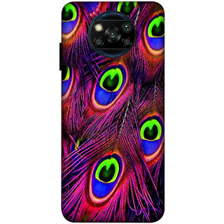                       POCO X3/ X3 PRO ( mor pankh wallpaper) PRINTED BACK COVER                                              