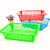Lazywindow Multipurpose Premium Plastic Fruit Baskets Set of 2 (25x16cm) (Assorted Color)