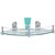 Bella Multipurpose  Transparent Glass Corner Shelf BathroomKitchen shelf  (8 Inch)