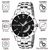 Axton AXC-001Steel Round Black Dial Silver Stainless Steel Day and Date Watch For Men