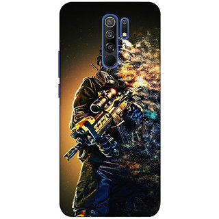                       REDMI 9 PRIME ( army wallpaper) PRINTED BACK COVER                                              