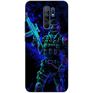                       REDMI 9 PRIME ( army wallpaper) PRINTED BACK COVER                                              