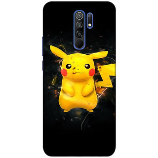                       REDMI 9 PRIME ( pickachu , cartoons wallpaper) PRINTED BACK COVER                                              