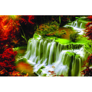                      Style Ur Home- Natural Water Fall - Vastu Complaint - Vinyl Non Tearable High Quality Wall Poster - 18  x 12.                                              