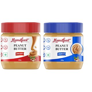 Mamafeast Peanut Butter (Crunchy 340g + Creamy 340g) 680gm