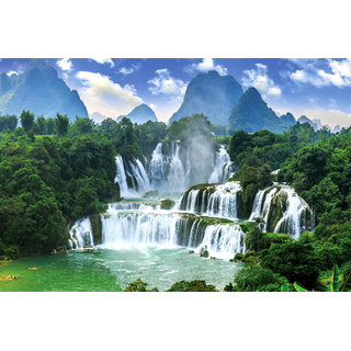                       Style Ur Home - Natural Waterfall - 12x 18- Vinyl Non Tearable High Quality Vastu Complaint Printed Poster                                              