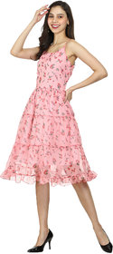 GOCHIKKO Chiffon Floral Dresses for Girls/Womens(Pink)