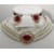 Mother of Pearl, Stone, Cotton Dori, Alloy Gold-plated Jewel Set  (White, Red)