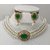 Mother of Pearl, Stone, Cotton Dori, Alloy Gold-plated Jewel Set  (White, Green)