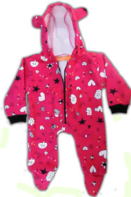 GOCHIKKO Baby Romper Newly Born Baby Printed Sleepsuit  One Piece Romper Bodysuit/Newborn Sleep wear(Pink)