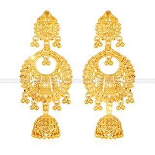                       Allure Beautiful Earrings Diva Fusion Gold Plated for Women and Girls                                              