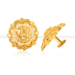                       Twinkling Elegant Feminine Colorful Gold Plated Jumbo Stud Earring for Women and Girls                                              