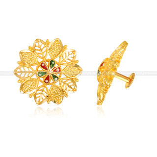                       Traditional wear South Screw back alloy Gold Plated Jumbo Stud Earring for Women and Girls                                              