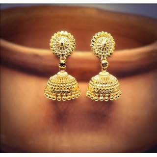 Traditional 1gm gold and micron plated  jhumkis