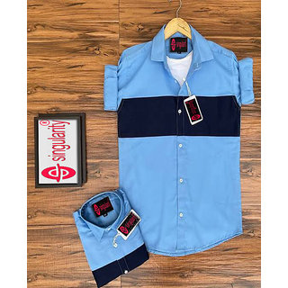 Singularity Clothing Classic Solid Designer Shirt for men in Blue