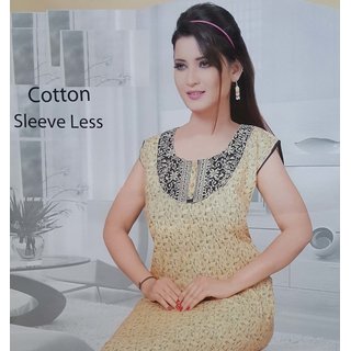                       Womens Premium Cotton Super Soft Skin Friendly Fancy Embroidered Nighty & Night XL-54 Inches                                              