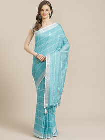 SVB Saree Light Blue Colour Chanderi Saree With Tassels
