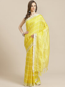 SVB Saree Yellow Chanderi Saree With Tassels