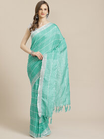SVB Saree Green Colour Chanderi Saree With Tassels