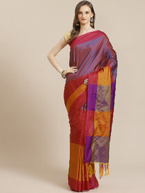 SVB Saree MultiColour Chanderi Saree With Tassels