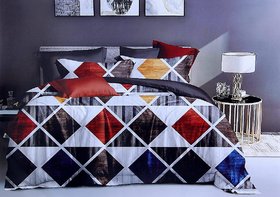 Peponi 190TC Glace Cotton Floral Prints Supreme King Size Double Bed 108 inch x 108 inch Bedsheet with 2 Pillow Covers