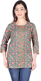 Malkaa India Womens Trendy Stylish Designer/Regular Printed Short Kurtis(FLORAL PRINT)