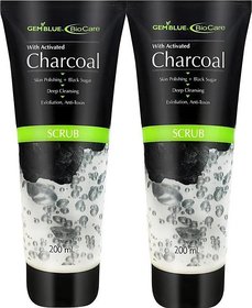 GEMBLUE Biocare Activated Charcoal Scrub - 200 ML (Pack of 2)