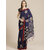 SVB Saree Navy Blue Art Silk Printed Saree With Tassels