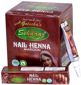 Vimal's Sehnaaz Instant Maroon Nail Henna Tube 12 Pcs. Per Pack