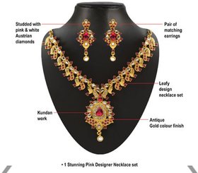 Stunning Pink Designer Necklace set