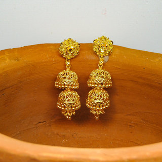 Traditional 1gm gold and micron plated jhumkis Traditional 1gm gold and micron plated jhumkis