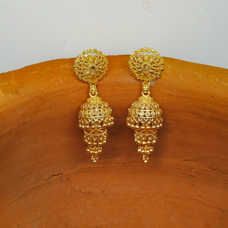                       Traditional 1gm gold and micron plated  jhumkis                                              