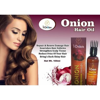                       I-CHOICE Onion Black Seed Hair Oil - Controls Hair Fall - No Mineral Oil, Silicones  Synthetic Fragrance Hair Oil  (100                                              