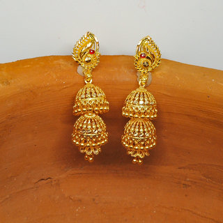                       Traditional 1gm gold and micron plated  jhumkis                                              