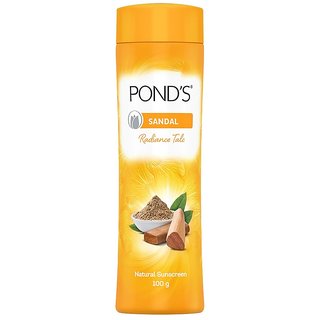 Ponds Sandal Natural Sunscreen Radiance Talcum Powder, 100 gm Ponds Sandal Natural Sunscreen Radiance Talcum Powder, 100 gm