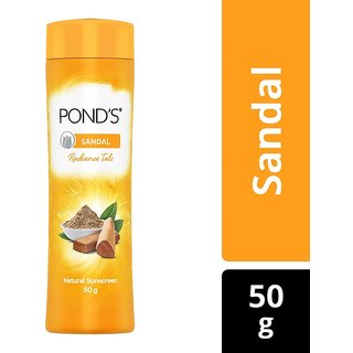 Ponds Talc Natural - Sandal Radiance, 50 g Bottle Ponds Talc Natural - Sandal Radiance, 50 g Bottle
