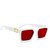 SunTap Unsex White Badshas UV Protected Sunglasses ( Red on White)