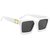 Unisex Black And White UV Protected Sunglasses (Free Size)