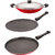 Nirlon Nonstick Coating Aluminum Compatible With All Gas Stovetops 3pcs Co