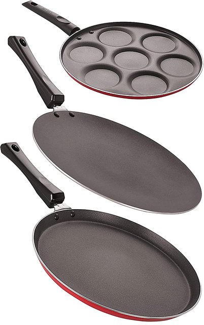 Top Rated Non-Stick Combo Set (Dosa Tawa + Multi Snack Maker +