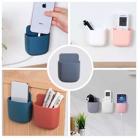S4 Wall Mounted Mobile Holder,Multi Purpose Stand,Charging Stand,Storage Case for Remote ,Pen Holder (1 Pcs, Assorted)