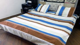 Peponi Cotton Printed Double Bed Bedsheet with 2 Pillow Cover for Bedroom, Room, Home Decorate Bedroom Cotton Bedsheet-B