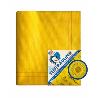 TUFFPAULIN 50FT X 50FT 150 GSM Yellow Heavy Duty Tarpaulin Tirpal Tadpatri Tharpai Thadika, UV  Water Resistant